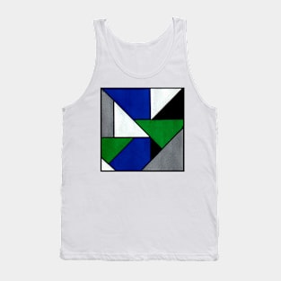 Blue Green Geometric Abstract Acrylic Painting II Tank Top